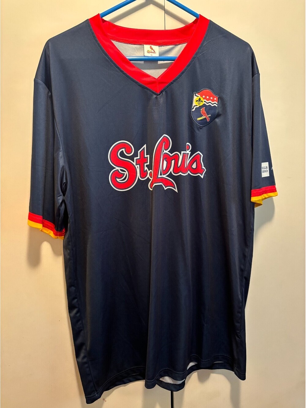 Men's St. Louis CARDINALS Baseball Blue Promo Giveaway Soccer Jersey Size XL